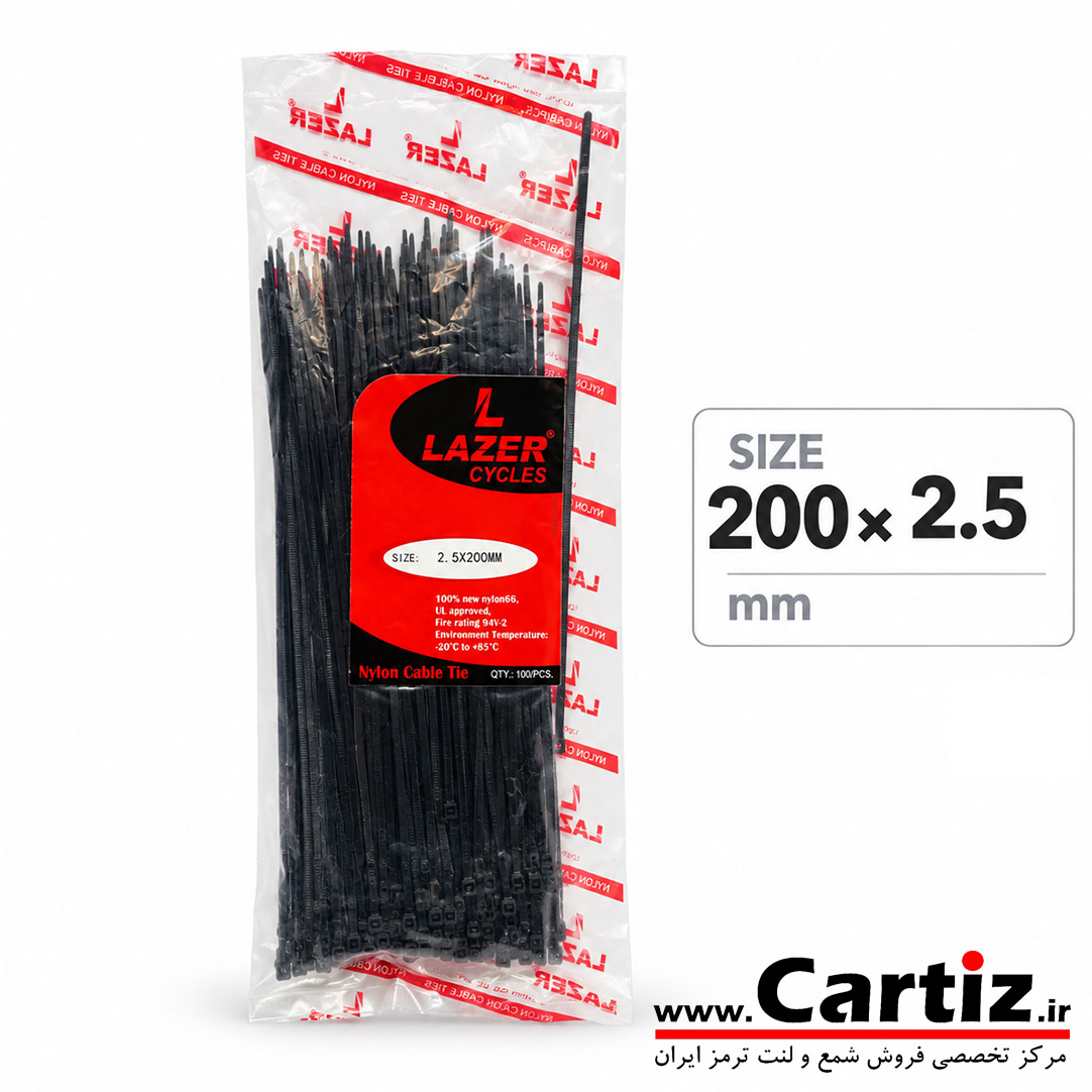 بست کمربندی 20 سانت 100 عددی (2.5*200) لیزر