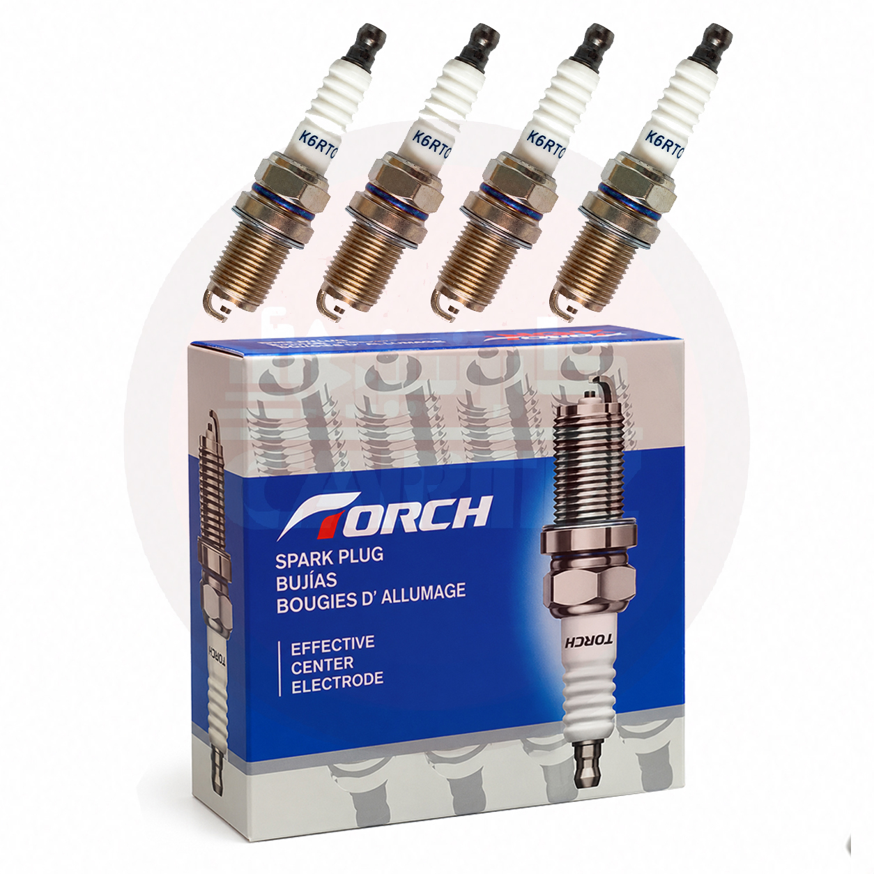 شمع پایه کوتاه رنو ال 90 اصلی TORCH K6RTC (بسته 4 عددی)